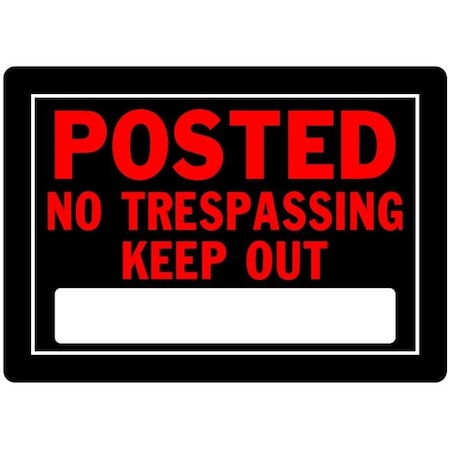 Hillman Hillman Group 840141 10 x 14 in. Black & Red Aluminum Posted Keep Out Sign -  6 Piece 840141